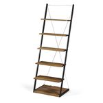 EstanteEscadaQueenscorDriftwoodEstruturaemAcoGrafite184cm64105