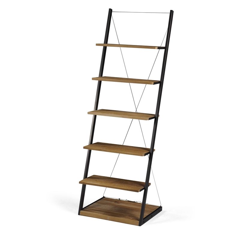 EstanteEscadaQueenscorDriftwoodEstruturaemAcoGrafite184cm64105