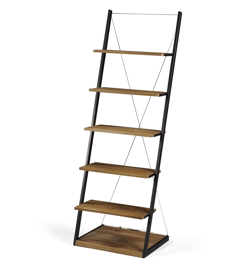 Estante-Escada-Queens-cor-Driftwood-Estrutura-em-Aco-Grafite-184cm---64105