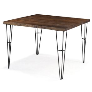 Mesa de Jantar Bronx Quadrada Rustic Brown Base Aco Grafite 80cm - 64173