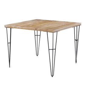 Mesa de Jantar Bronx Quadrada Driftwood Base Grafite 80cm - 64174