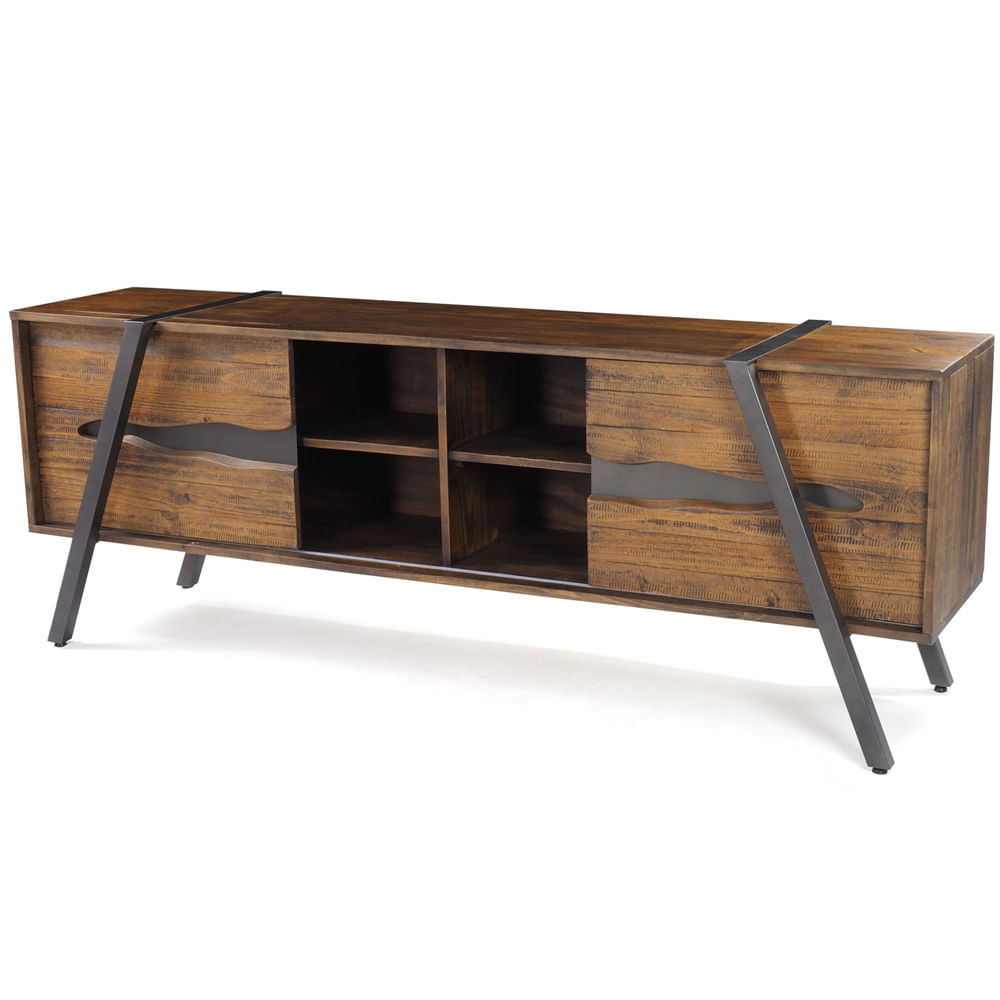 Rack-Coliseu-2-Portas-Rustic-Brown-com-Base-Aco-Grafite-208cm---45539