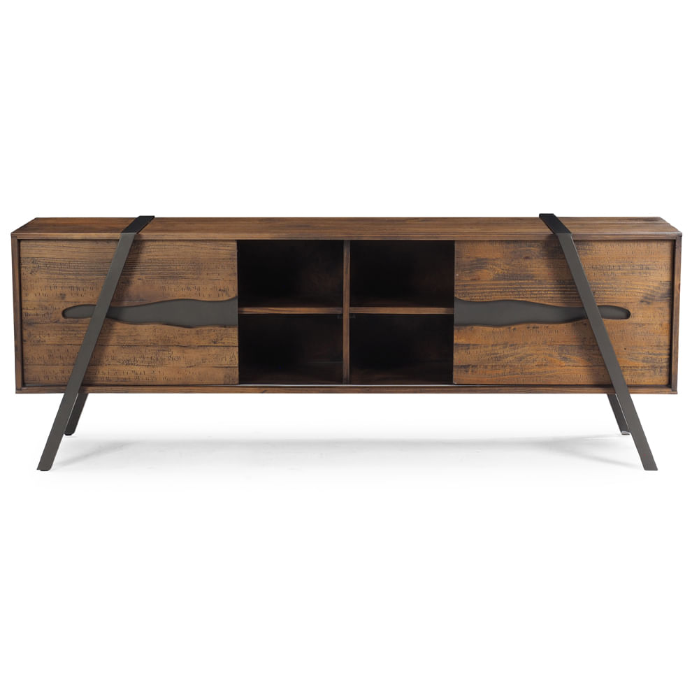 Rack-Coliseu-2-Portas-Rustic-Brown-com-Base-Aco-Grafite-208cm---45539