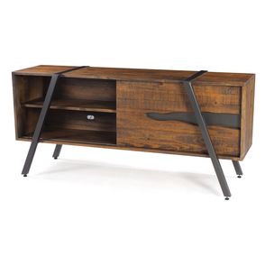 Rack Coliseu Rustic Brown com Base Aco Grafite 168cm - 44634