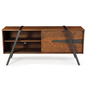 Rack Coliseu Rustic Brown com Base Aco Grafite 168cm - 44634