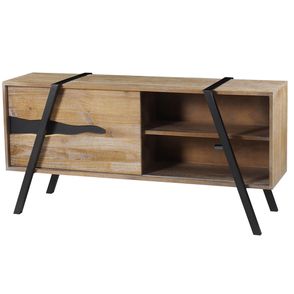 Rack Coliseu Driftwood com Base Aco Grafite 168cm - 49832