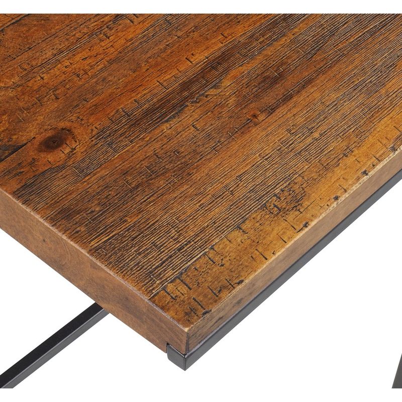 MesaLateralPoloRusticBrownBaseAcoGrafite55cm41901