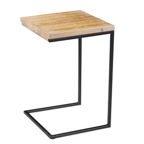 Mesa Lateral Polo Driftwood Base Aco Grafite 55cm - 64237