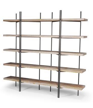 Estante Partition cor Driftwood com Estrutura em Aco Grafite 200cm - 45097