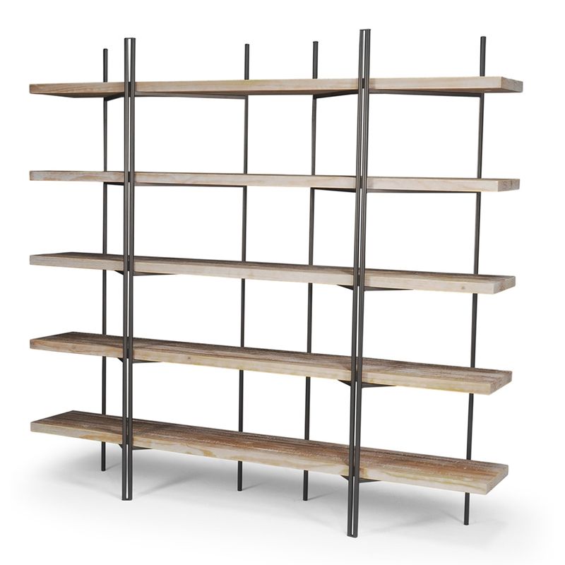 EstantePartitioncorDriftwoodcomEstruturaemAcoGrafite200cm45097