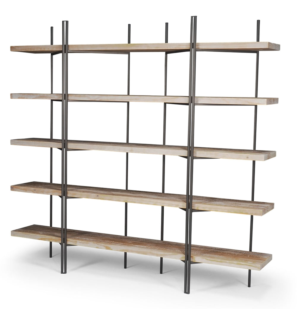 Estante-Partition-cor-Driftwood-com-Estrutura-em-Aco-Grafite-200cm---45097