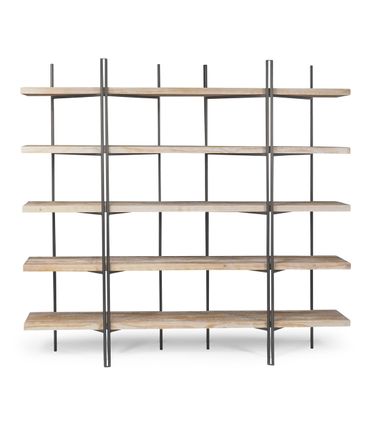 Estante Partition cor Driftwood com Estrutura em Aco Grafite 200cm - 45097