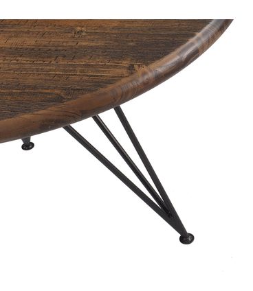 Mesa Jantar Tower Metal Grafite Rustic Brown 110cm - 44906