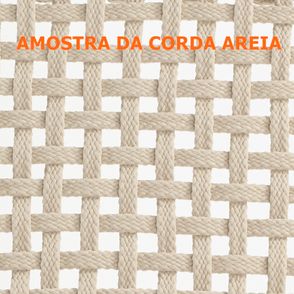 Banco Trama Madeira Stain Jatoba Assento em Corda cor Areia - 64346
