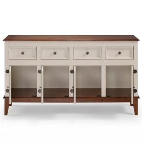 Buffet Antoine 4 Portas e 4 Gavetas Off White com Amendoa 149cm - 64444