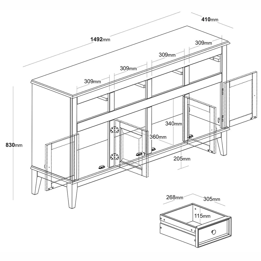 Buffet-Antoine-4-Portas-e-4-Gavetas-Off-White-com-Amendoa-149cm