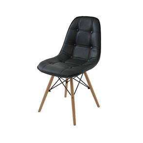 Cadeira Eames Eiffel Botone Courino Cor Preta - 64442