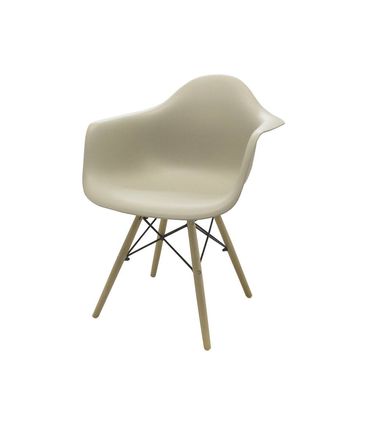 Cadeira Eames Eiffel com Braco Polipropileno Nude Base Madeira - 53043