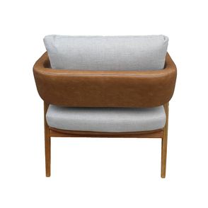 Poltrona Zara cor Cinza e Caramelo com Base Amendoa - 62374