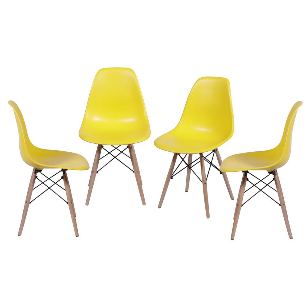Kit-com-4-Cadeiras-Eames-Polipropileno-Base-Madeira-na-Cor-Amarela---64556