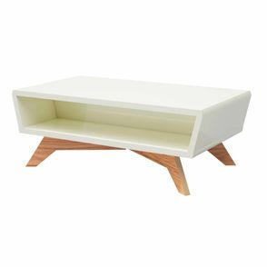 Mesa Centro Amaraji cor Off White com Freijo 100cm - 64673