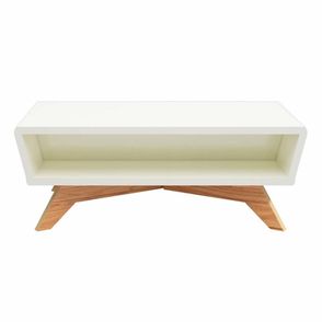 Mesa Centro Amaraji cor Off White com Freijo 100cm - 64673