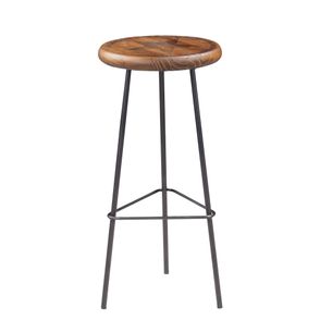 Banqueta Alta Tampa Com Impressao Rustic Brown Base Grafite 75cm - 40712