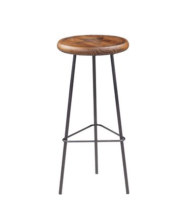 Banqueta Alta Tampa Com Impressao Rustic Brown Base Grafite 75cm - 40712