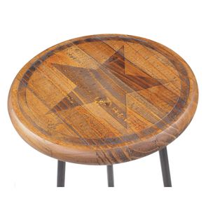 Banqueta Alta Tampa Com Impressao Rustic Brown Base Grafite 75cm - 40712