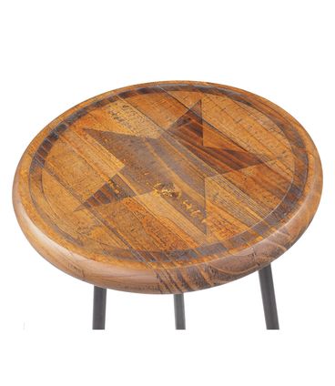 Banqueta Alta Tampa Com Impressao Rustic Brown Base Grafite 75cm - 40712