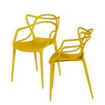 Kitcom4CadeirasMasterAllegraPolipropilenonaCorAmarela64717