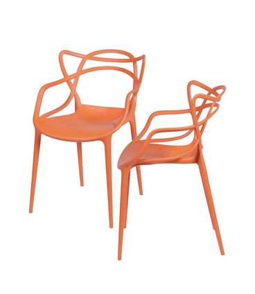 Kit com 2 Cadeiras Master Allegra Polipropileno Laranja  - 64738