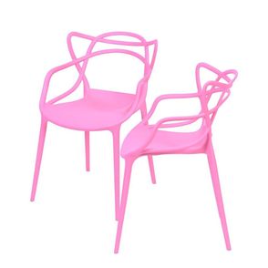 Kit com 2 Cadeiras Master Allegra Polipropileno na Cor Rosa- 64742