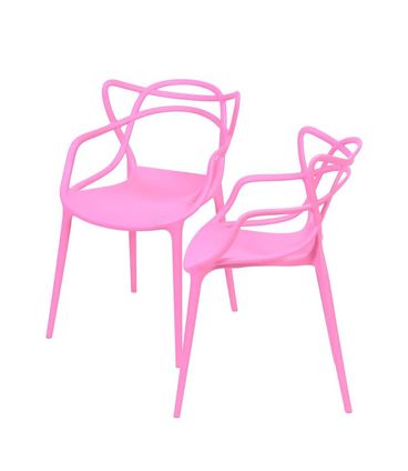 Kit com 2 Cadeiras Master Allegra Polipropileno na Cor Rosa- 64742
