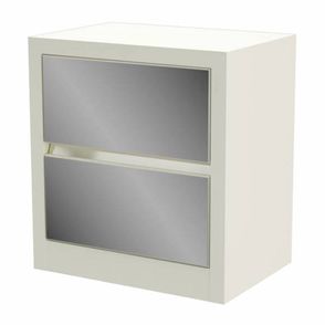 Mesa de Cabeceira Dynamo com 2 Gavetas Espelhadas cor Off White - 64748