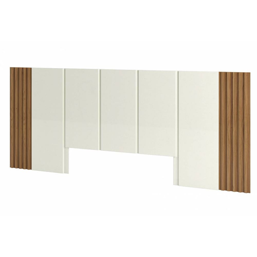 Cabeceira-Painel-Casal-Pajucara-na-cor-Off-White-com-Freijo-300cm---64759-