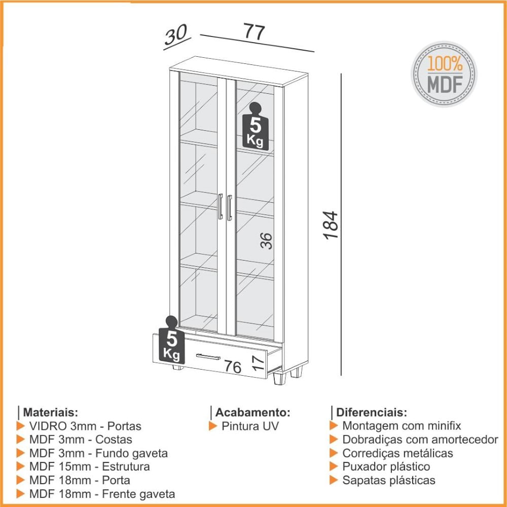 Estante-Atibaia-para-Livros-1-gaveta-e-2-Portas-na-cor-Freijo-77cm---64831-