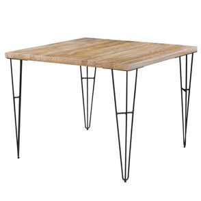 Mesa de Jantar Bronx Quadrada Driftwood Base Aco Grafite 100cm - 64904
