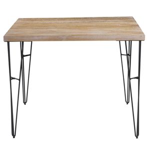 Mesa de Jantar Bronx Quadrada Driftwood Base Aco Grafite 120cm - 64907