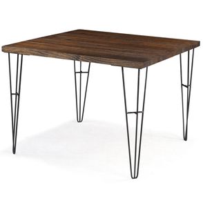 Mesa de Jantar Bronx Quadrada Rustic Brown Base Aco Grafite 120cm - 64905