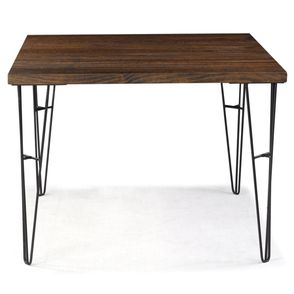 Mesa de Jantar Bronx Quadrada Rustic Brown Base Aco Grafite 120cm - 64905