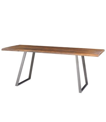 Mesa Jantar Boston Cor Rustic Brown Base Aco Grafite 160cm - 38381