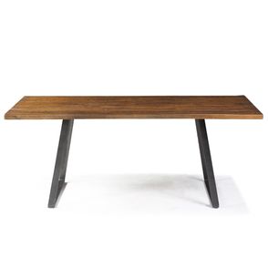 Mesa Jantar Boston Cor Rustic Brown Base Aco Grafite 160cm - 38381