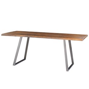 Mesa Jantar Boston Cor Rustic Brown Base Aco Grafite 220cm - 38383