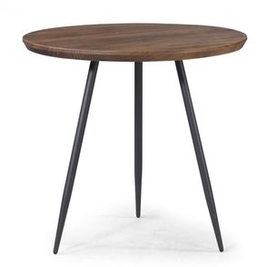 Mesa de Jantar Redonda Trime cor Rustic Brown Base Grafite 107cm - 55624