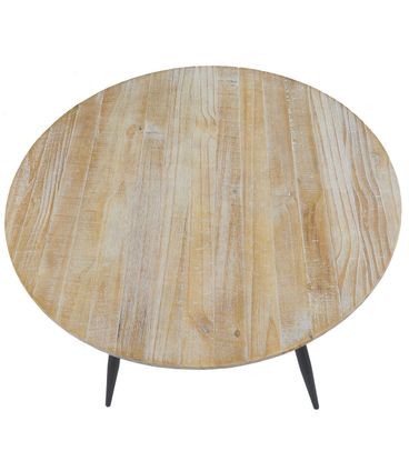 Mesa de Jantar Redonda Trime cor Driftwood Base Grafite 107cm - 64913