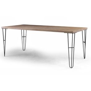 Mesa Jantar Bronx Madeira Driftwood Pes Aco Grafite 160cm - 38357