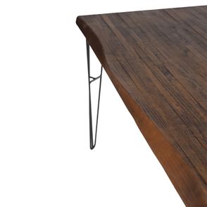 Mesa Jantar Bronx Retangular Live Edge Rustic Brown Base Grafite 140cm - 54484