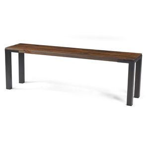 Banco Broadway Rustic Brown Base Aco Grafite 120cm - 39247