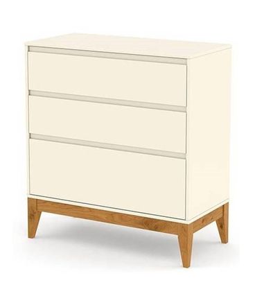 Comoda Nature Clean com Cor Off White com Base Eco Wood 132 cm - 63052